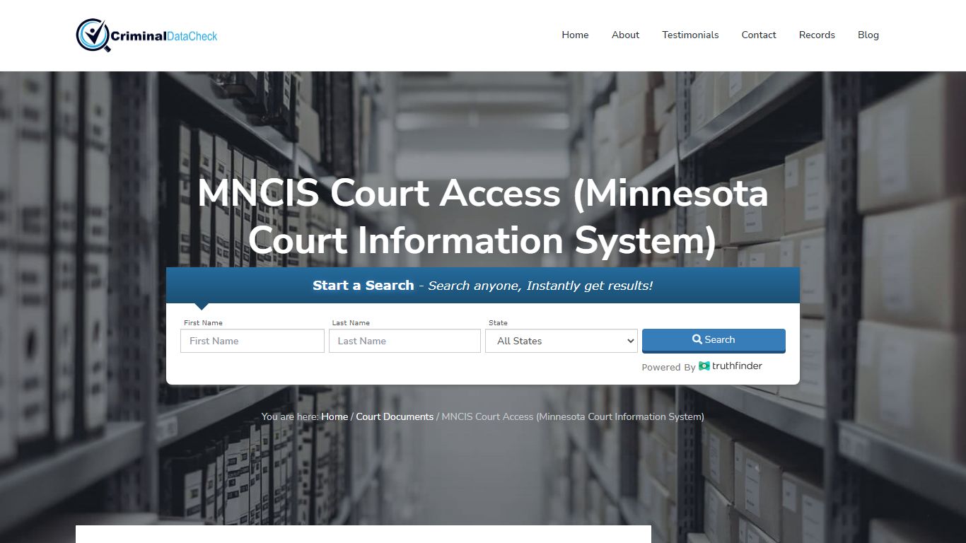 MNCIS Court Access (Minnesota Court Information System)